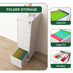 4 Drawer Metal Locking Vertical File Cabinet on Wheels