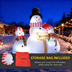 6.1' Inflatable Outdoor Christmas Display with Three Snowmen