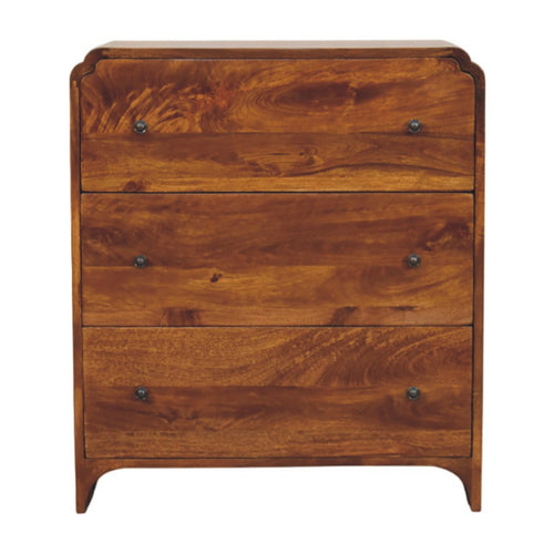 Solid Wood Newton Chest, 3-Drawers, Chestnut