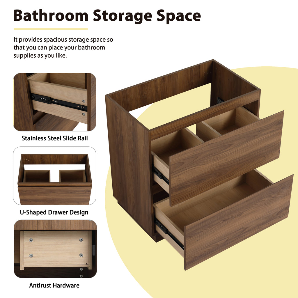 30" Modern Undermount Bathroom Sink Cabinet
