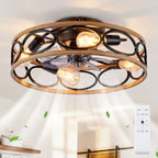 19 Inch 7 Blades Caged Ceiling Fan with Remote Control