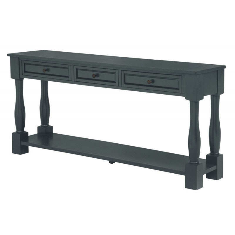 63" Long Console Table with Drawers and Shelf