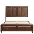 Queen Bed Frame with Tall Headboard and Storage Bench