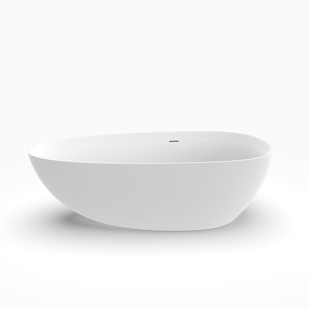 71 Inch Artificial Stone Solid Surface Freestanding Bathroom Bathtub