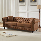FX 85.5" Living Room Chesterfield Sofa with Rolled Arms