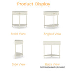 Artisan-Crafted Wave-Pattern Demi-Lune Console Table