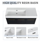 48 Inch Wall-Mounted Bathroom Vanity with Sink and Storage Rack