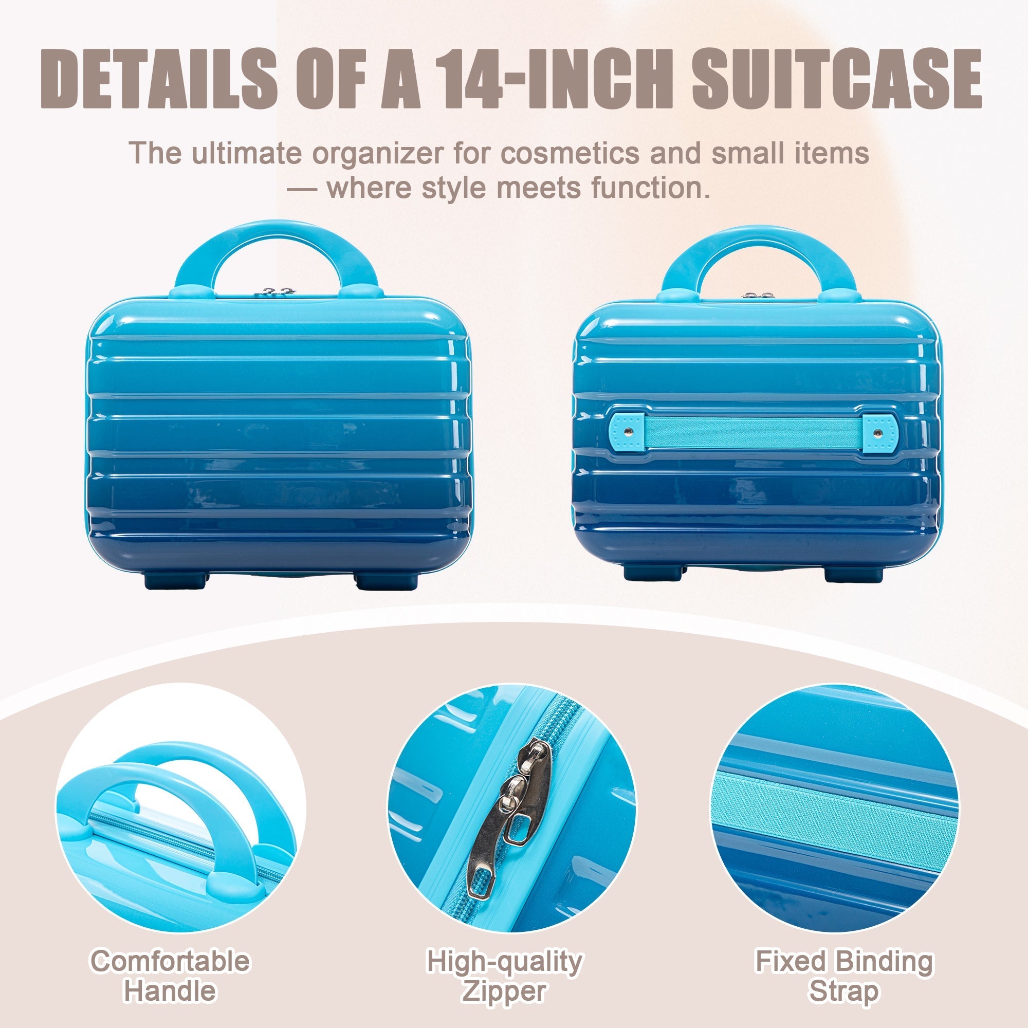14'/20' 2-Piece PC Spinner Wheel Luggage Set with Gradient Color and Lock