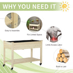 Outsunny Raised Garden Bed with Lockable Wheels