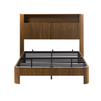 Full Extra Long Size Bed Frame with Storage Headboard