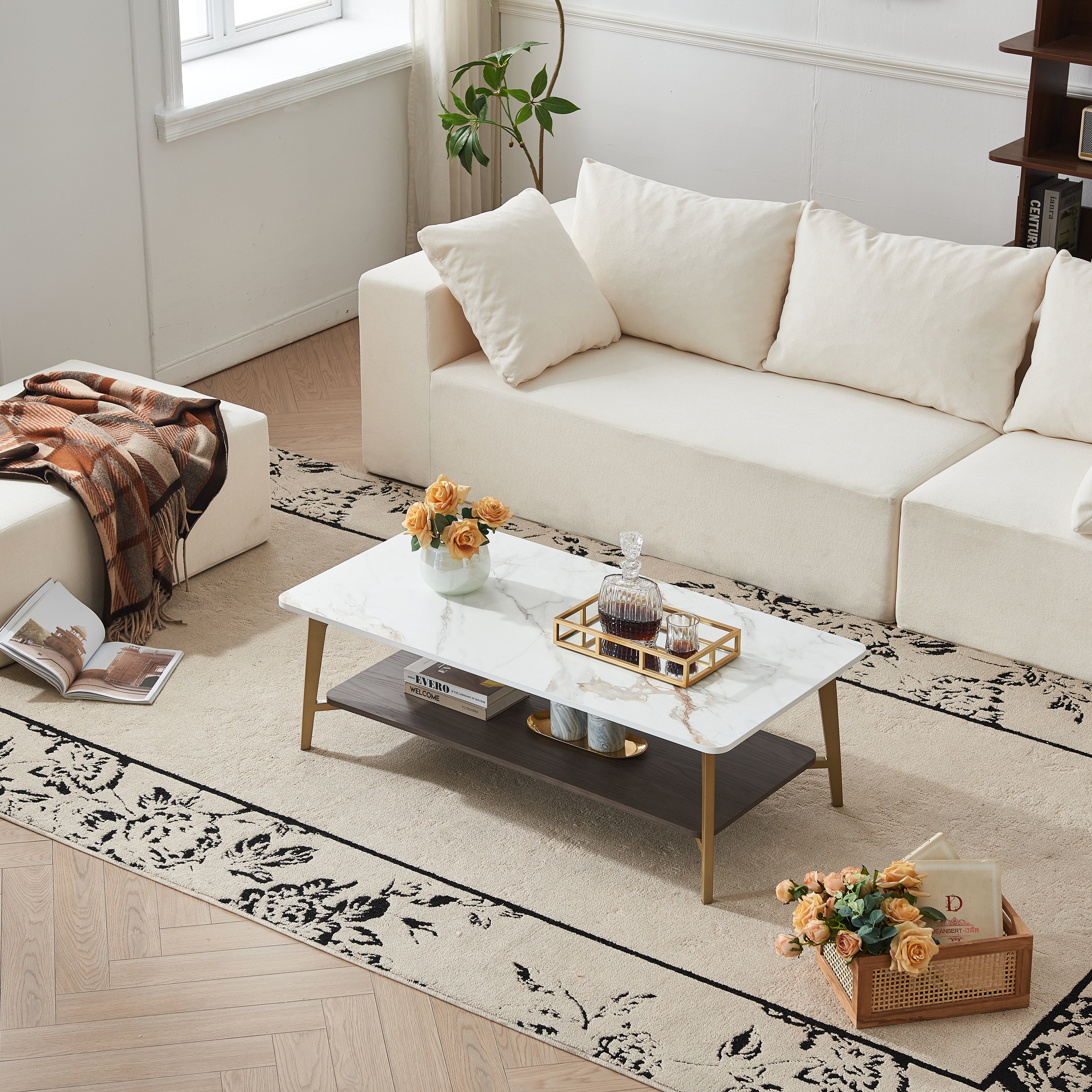 Coffee Table Rectangular Center Table for Living Room