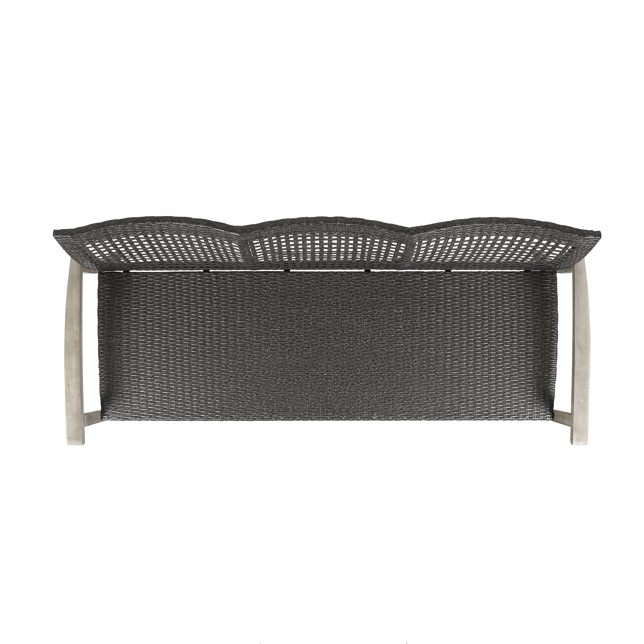Outdoor Acacia Wood Wicker 3 Seater Sofa