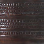 Johnsen 15 Inch Wide Tribal Pattern Metal Accent Table