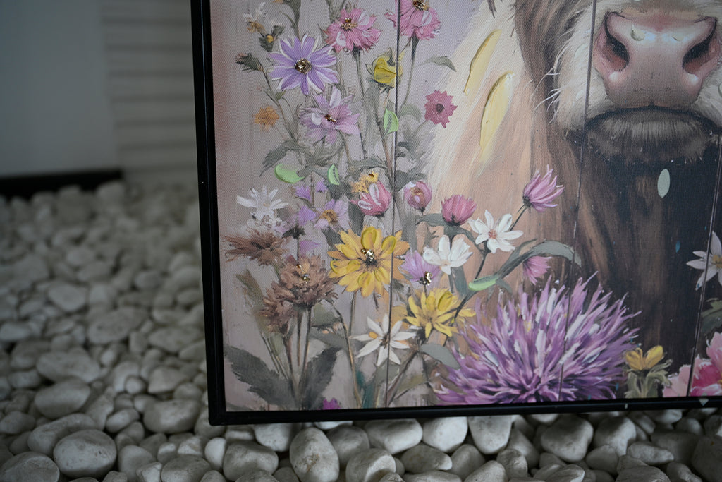Farmhouse Highland Cow Wall Decor in Neutral Colour