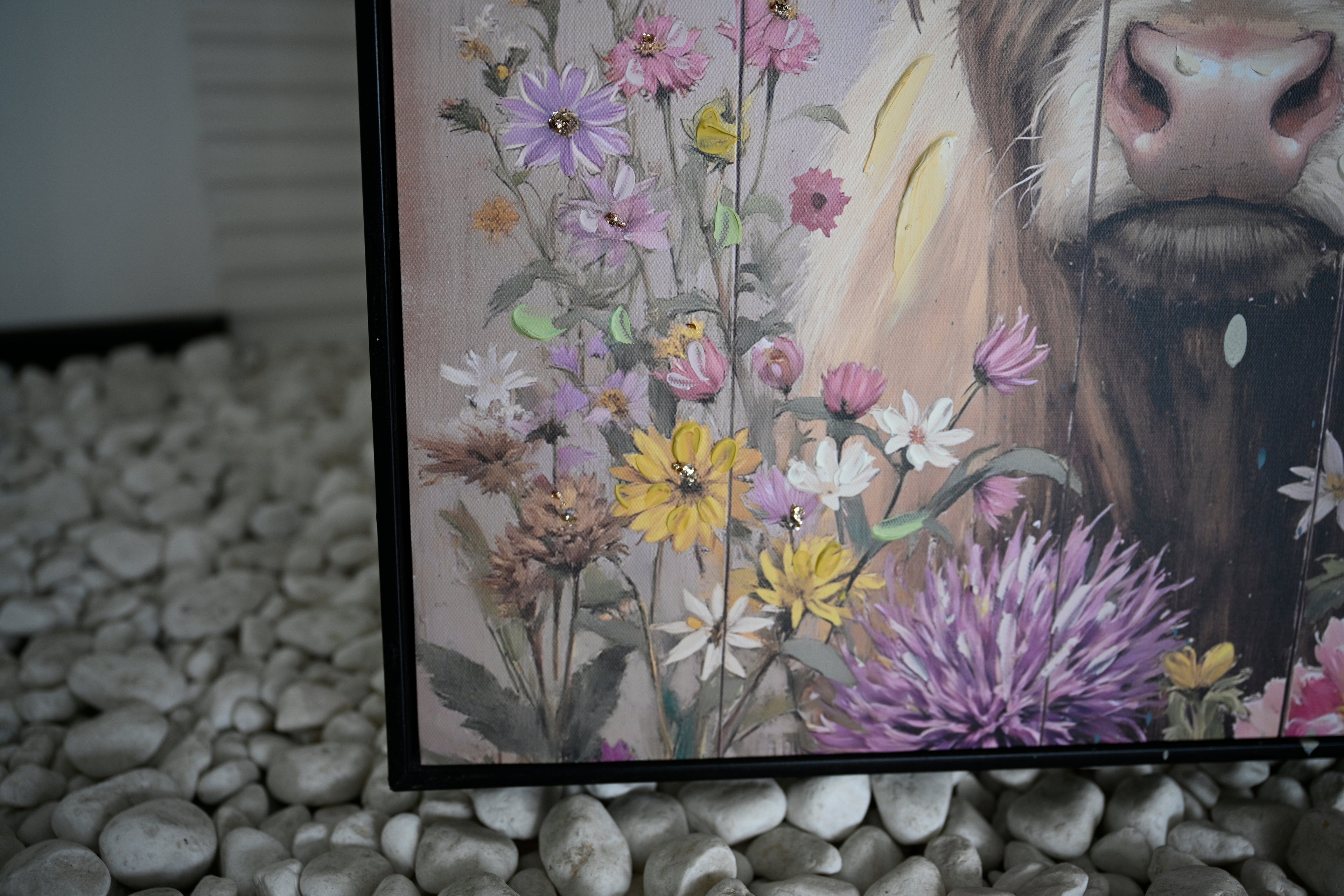 Farmhouse Highland Cow Wall Decor in Neutral Colour