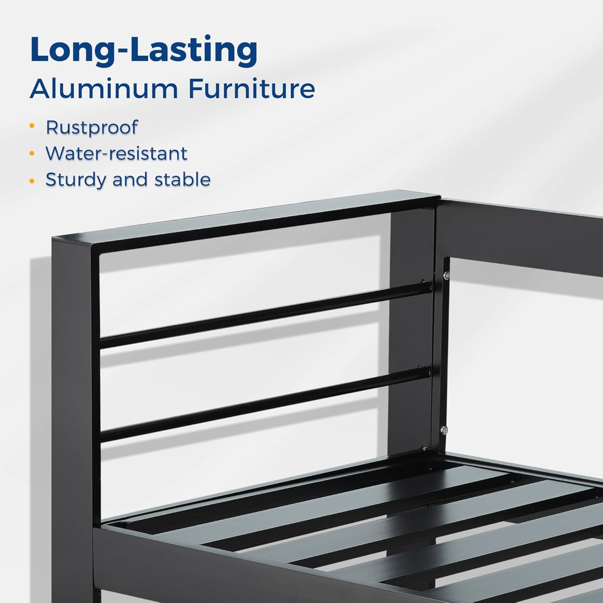 2-Pack 28" All-Weather Aluminum Patio Armchairs