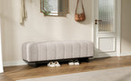 Indoor Dining Bench in Oatmeal Chenille