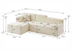 Modern Minimalist L-Shaped Corduroy High Back Sofa