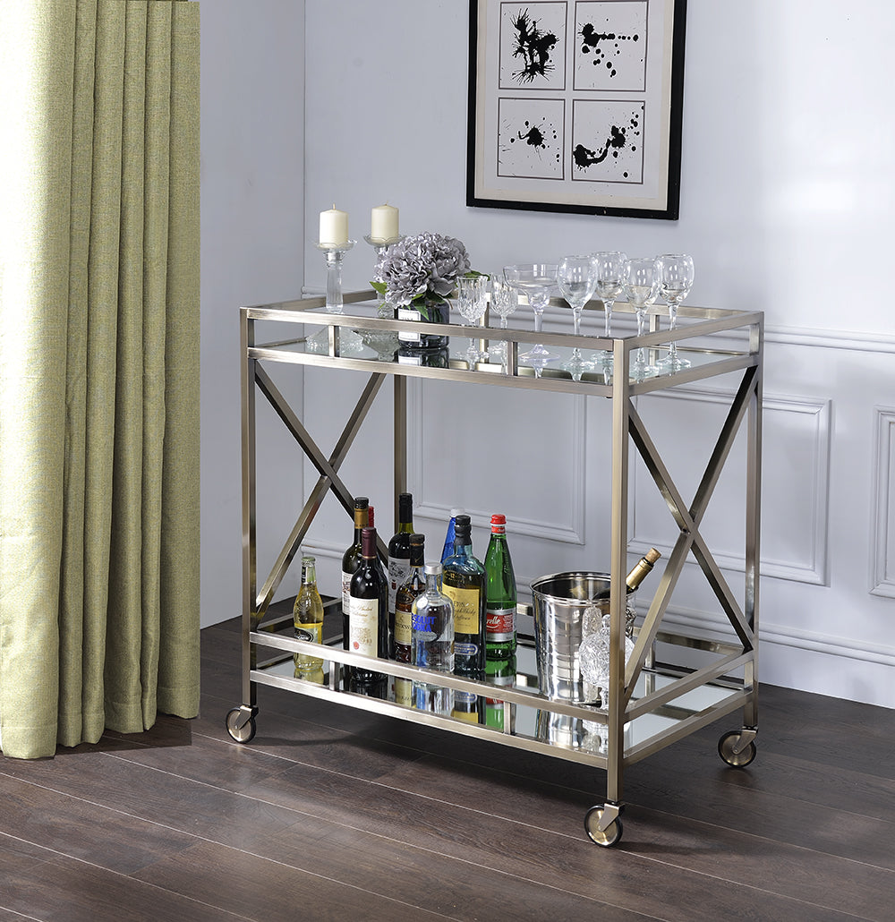 Kristensen Mirrored & Antique Kitchen Cart