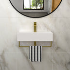 21"x12" Wall-Mounted Rectangular Ceramic Bathroom Sink