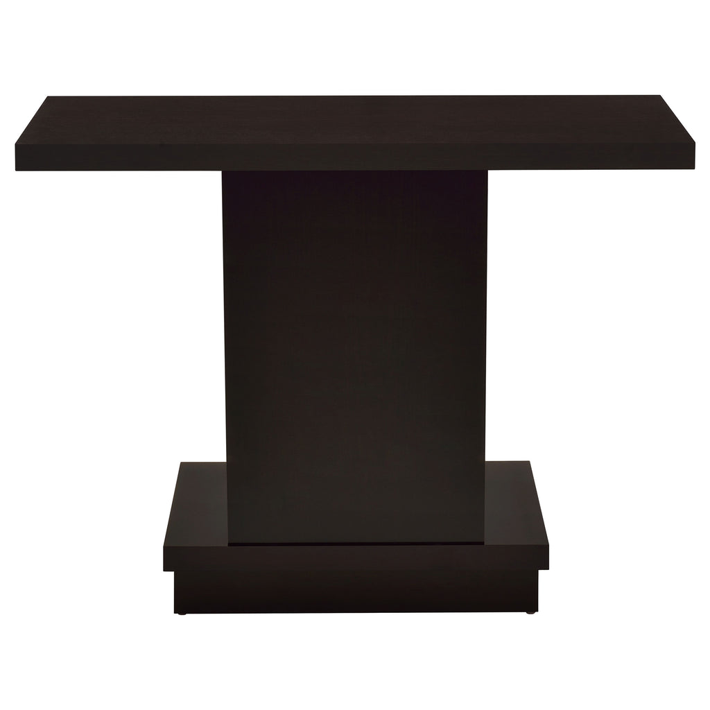 Fiona Cappuccino Engineered Wood Pedestal Console Table