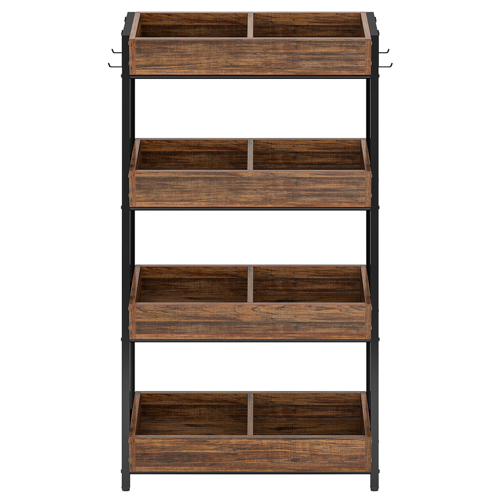 30 Inches 4-Tier Retail Display Rack with Hooks