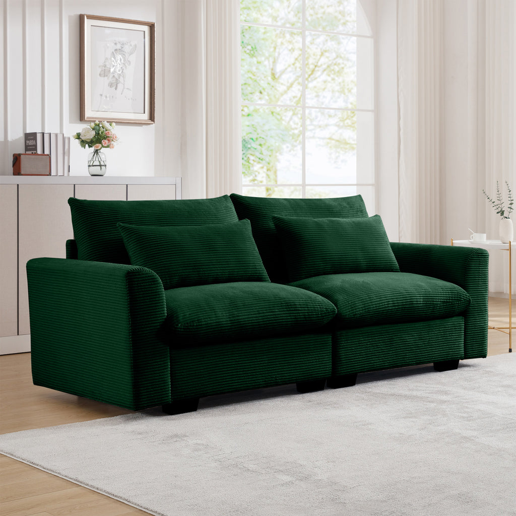 Modern 2 Seater Corduroy Fabric Sofa