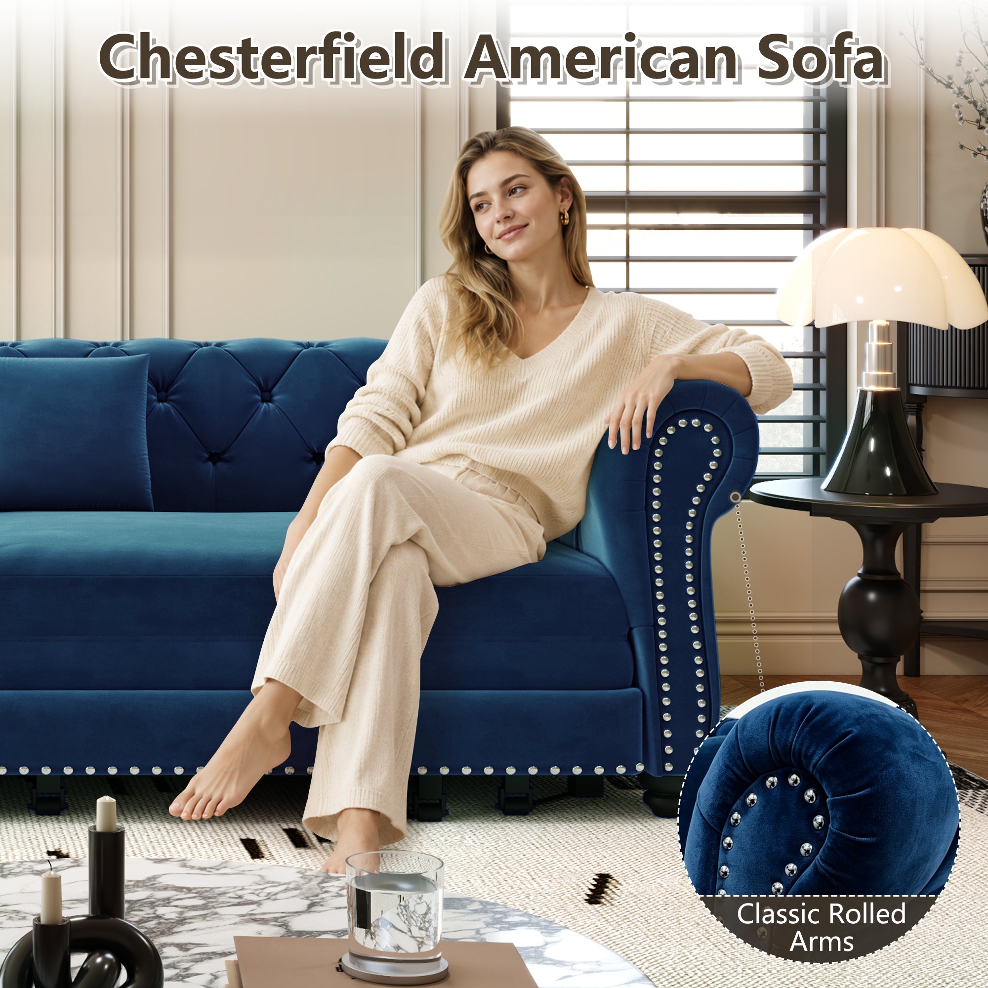 Chesterfield 3-in-1 Pull-Out Sofa Bed