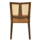 Rattan Dining Chair Without Arm (Walnut + Caramel) Set of 2