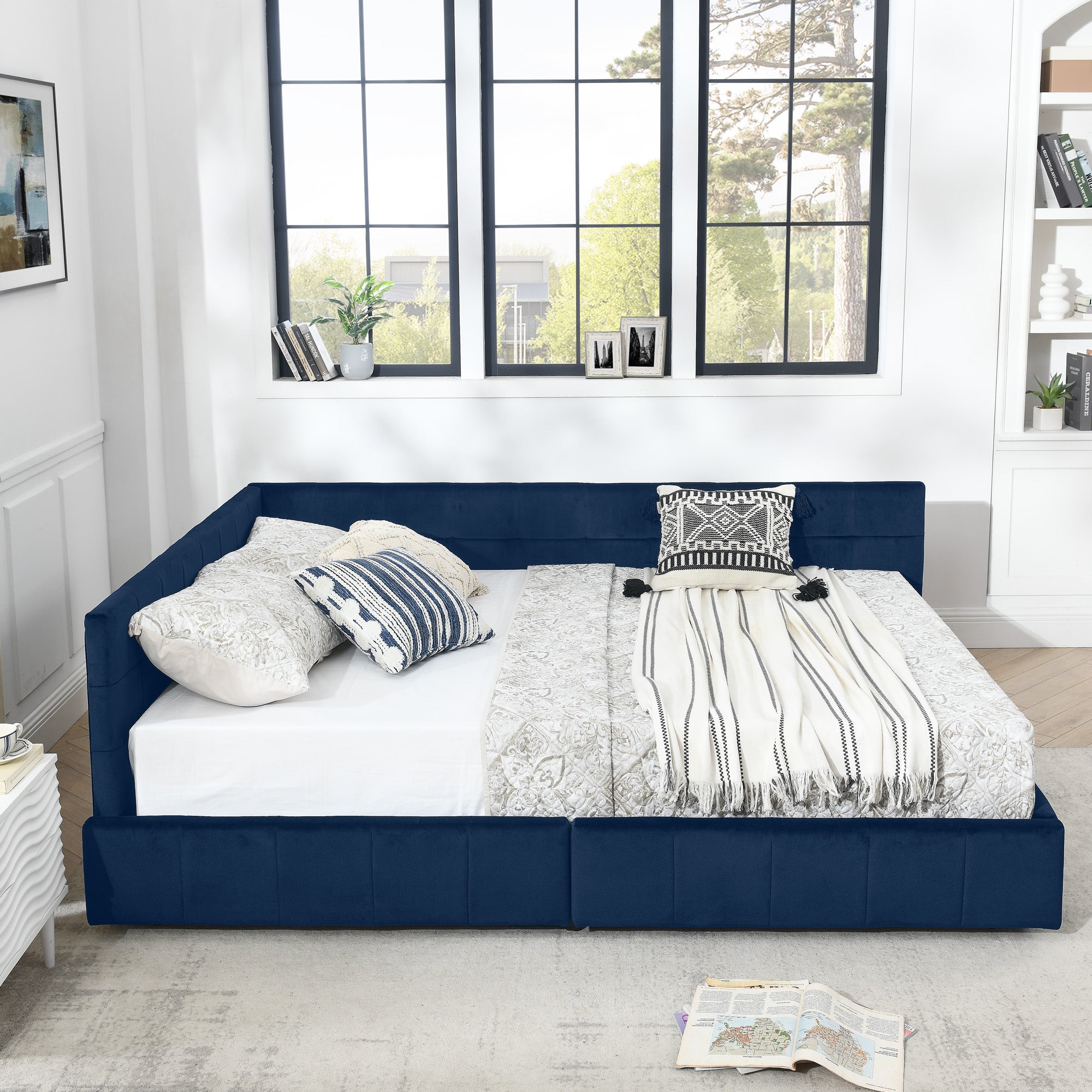 Queen Size Storage Upholstered Tufted Bed Frame