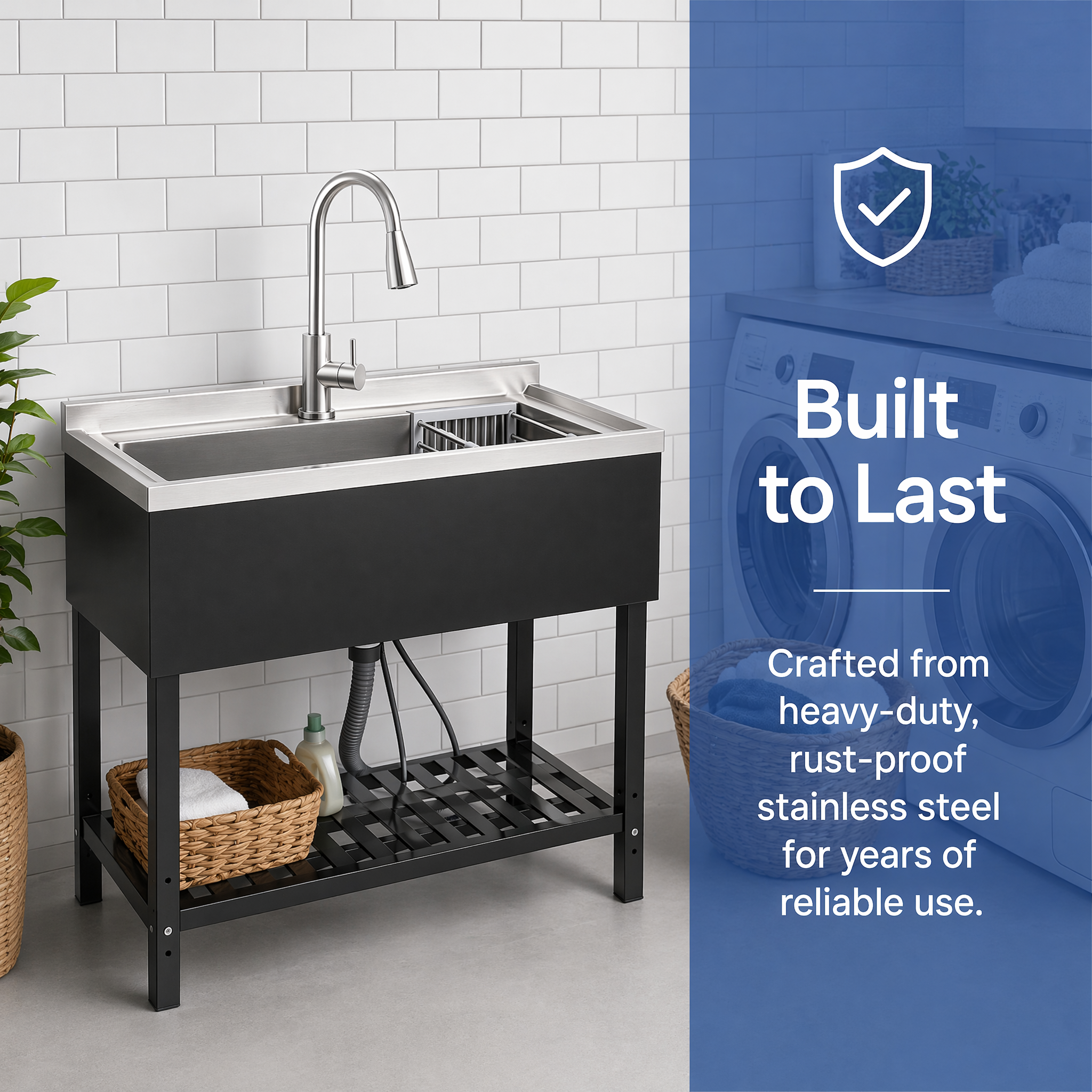 Freestanding Stainless Steel Utility Sink