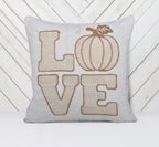 Love Pumpkin Embroidered Throw Pillow – Rustic