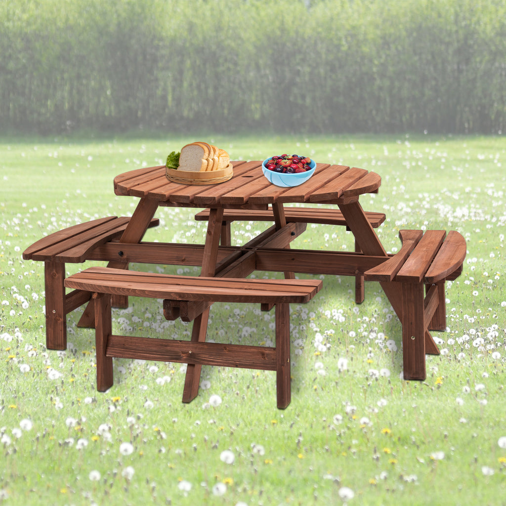 8 Person Wooden Picnic Table