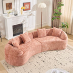 Pink Curved Compressed Sofa