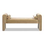 Mason 60.5" Arched Arm Bench with Bolster Pillows, Camel