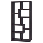 8-Shelf Cappuccino Geometric Bookcase