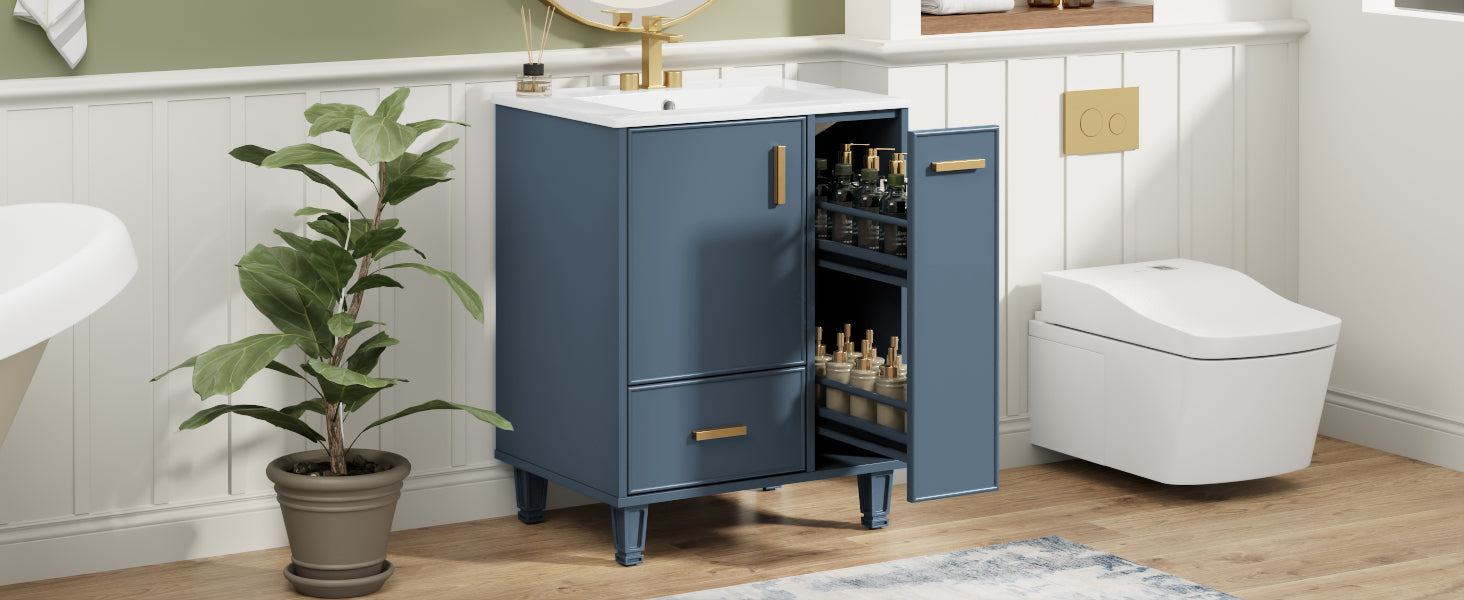 24" Bathroom Vanity with Sink and Storage Cabinet