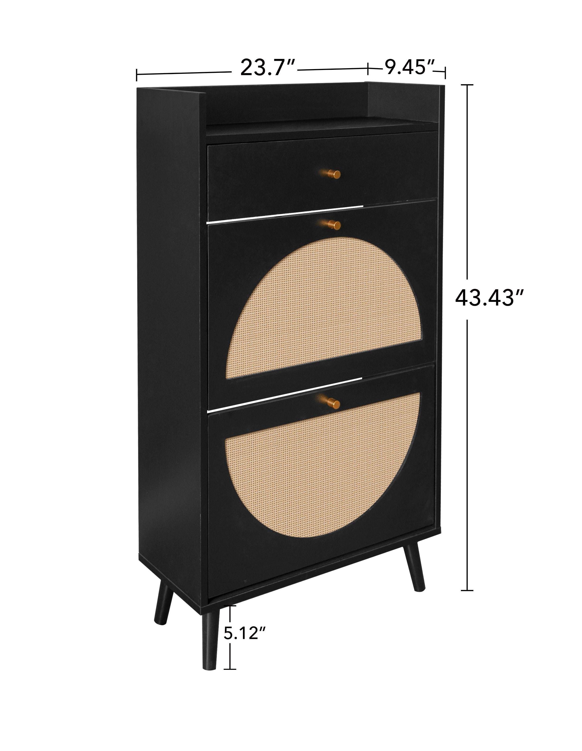 Rattan Allen 2 Door 1 Drawer Cabinet - Shoe Rack