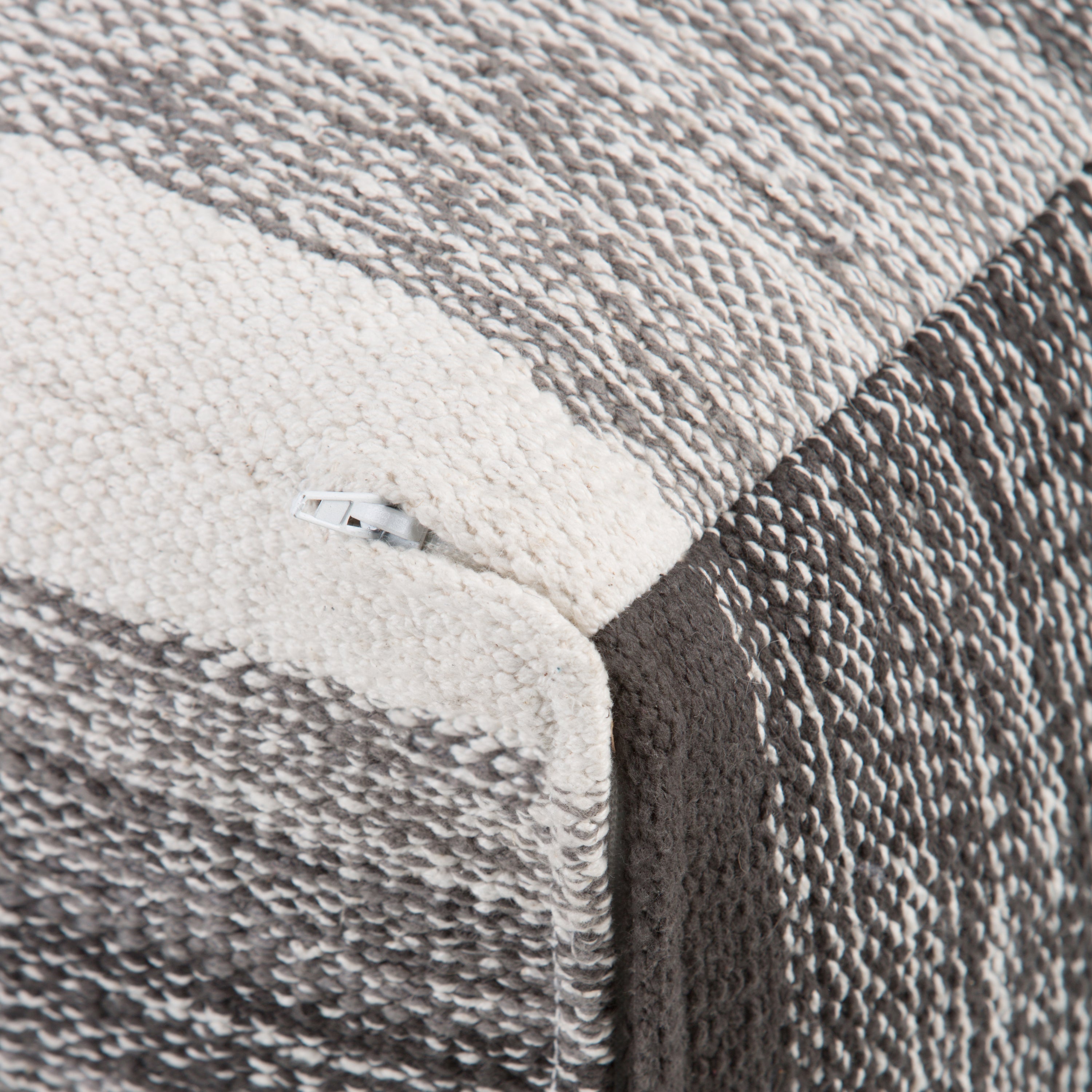 Naya Cube Pouf Patterned Grey Melange