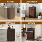 10-Gallon Woodgrain Tilt-Out Trash Can Cabinet