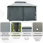 Outsunny 10' x 13' Patio Gazebo, Outdoor Canopy Shelter