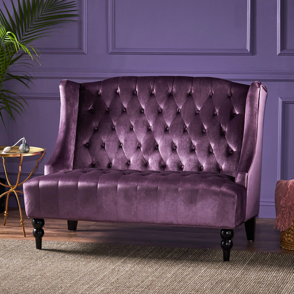 Modern Glam Velvet Loveseat