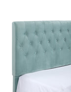 Blue Twin Upholstered Bed
