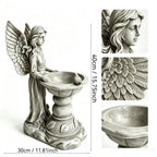 15.35" High Angel Bird Bath Sculpture