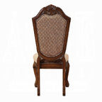 Chateau Fabric & Cherry Finish De Ville Side Chair Set of 2