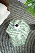 19" Tapered Green Pedestal Stool