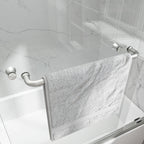 Brushed Nickel Reversible Installation Double Bypass Sliding Shower Door