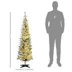 HOMCOM 5' Tall Pre-Lit Slim Noble Fir Artificial Christmas Tree
