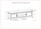 Burlington 72 Inch Wide Solid Wood Low TV Stand in Mahogany
