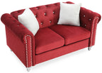 Stylish Burgundy Loveseat